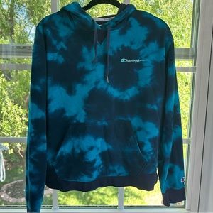 Tie-Dye Blue Champion Hoodie